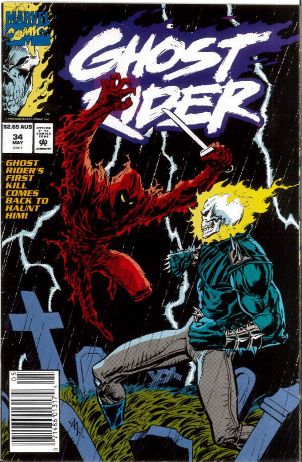 GHOST RIDER (1990: AUSTRALIAN PRICE VARIANT – APV) #34: 9.2 (NM)