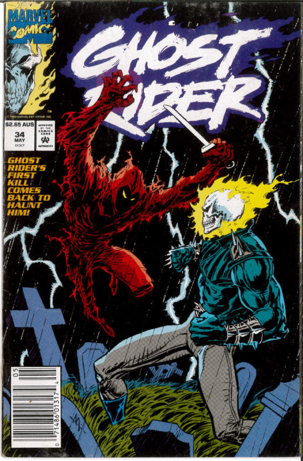 GHOST RIDER (1990: AUSTRALIAN PRICE VARIANT – APV) #34: 8.0 (VF)