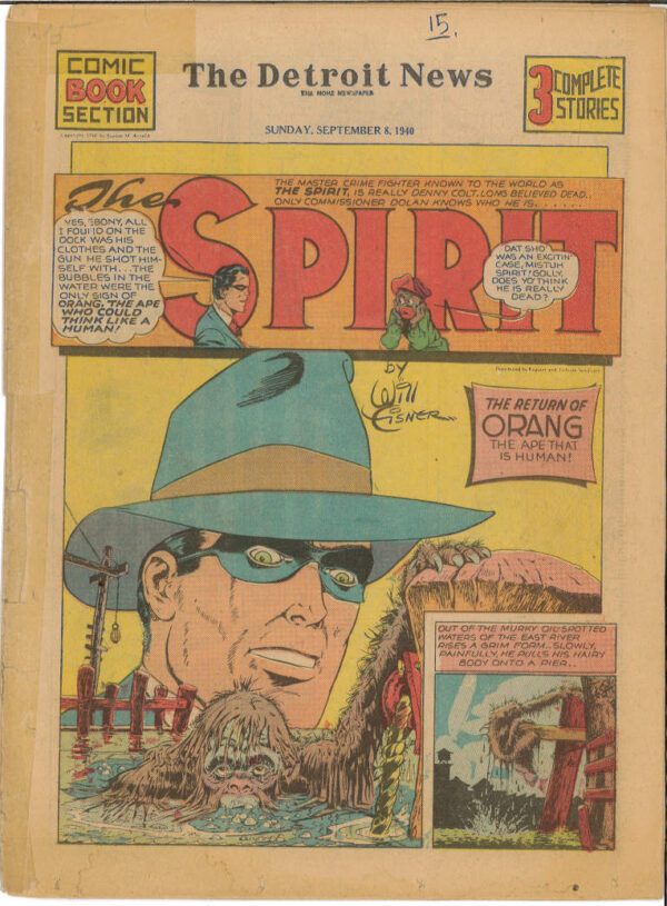 SPIRIT SECTION (1940-1952 SERIES) #15: VG Sept 8 1940 Will Esiner inc Lady Luck and Mr Mystic
