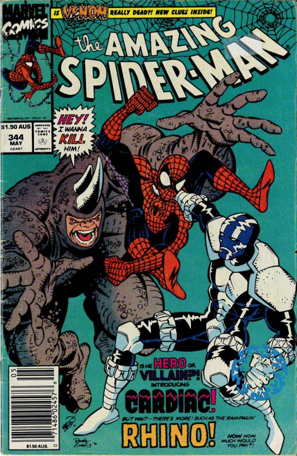 AMAZING SPIDER-MAN (1962: AUSTRALIAN PRICE VARIANT #344: 6.0 (FN) 1st App Cletus Kassady aka Carnage)