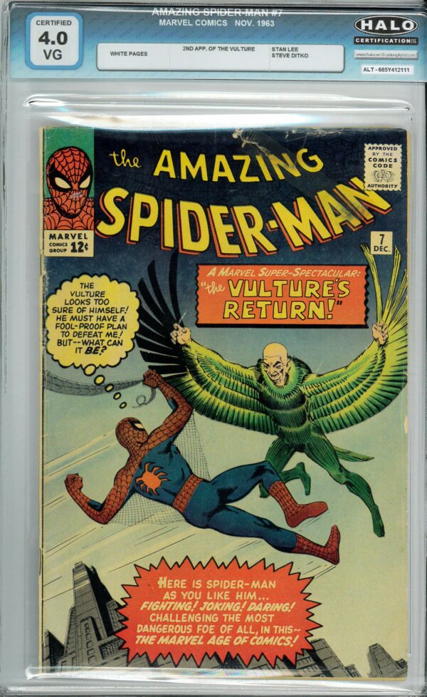AMAZING SPIDER-MAN (1962-2018 SERIES) #7: 2nd app Vulture – Halo Graded 4.0 (VG)