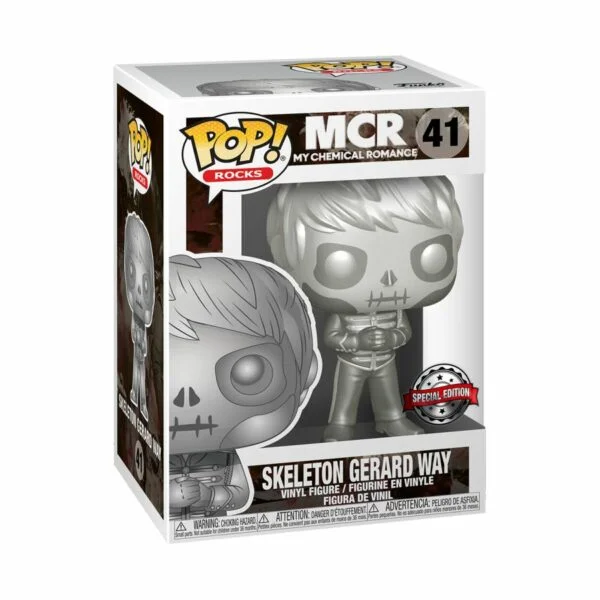 POP ROCK VINYL FIGURES #41: Skeleton Gerard Way Platinum Metallic: My Chemical Romance