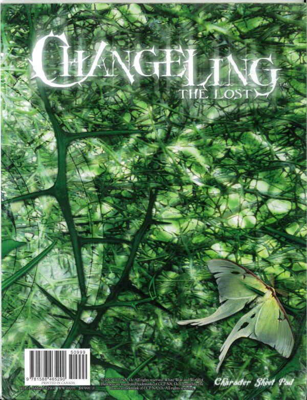 CHANGELING THE LOST RPG #701: Character Pad – Brand New (NM) – 70701