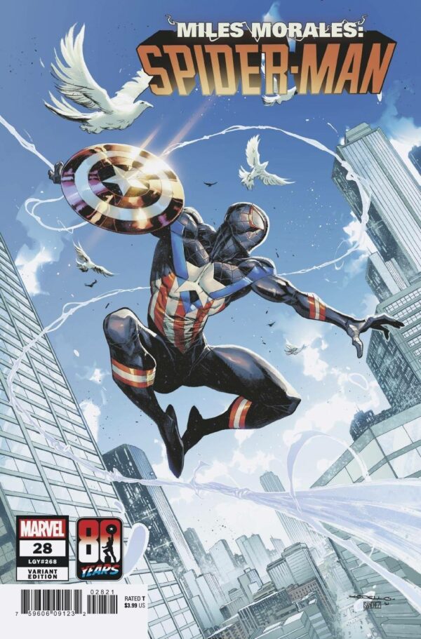 MILES MORALES: SPIDER-MAN (2018-2022 SERIES) #28: Captain America 80th Anniversary cover