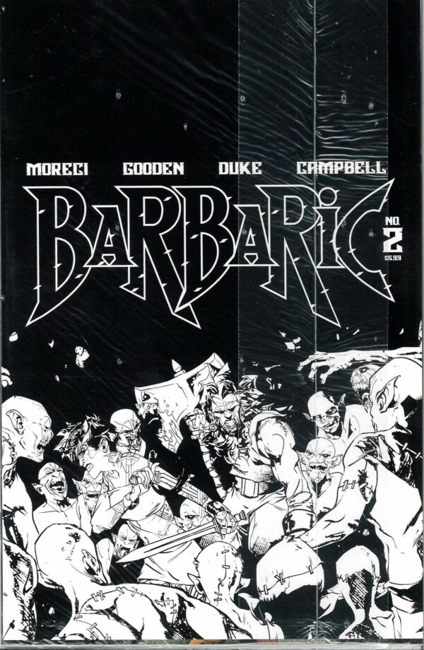 BARBARIC #1: Deluxe B&W Black Bag cover B