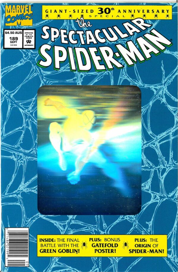 SPECTACULAR SPIDER-MAN (AUSTRALIAN PRICE VARIANT) #189: Hologram cover – 9.2 (NM)