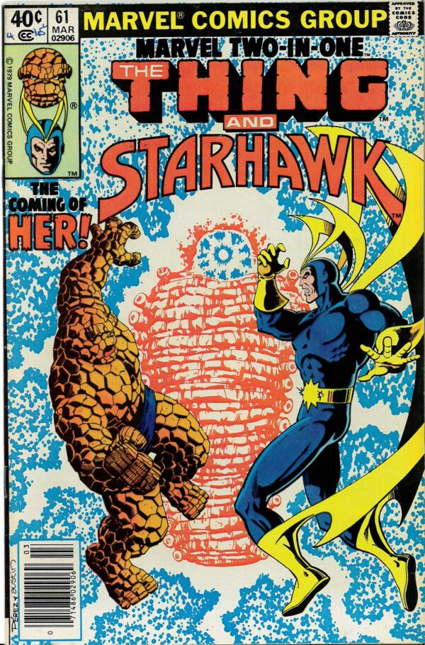 MARVEL TWO-IN-ONE #61: 1st appearance of HER (Kismet) – Thing & Starhawk – 9.0