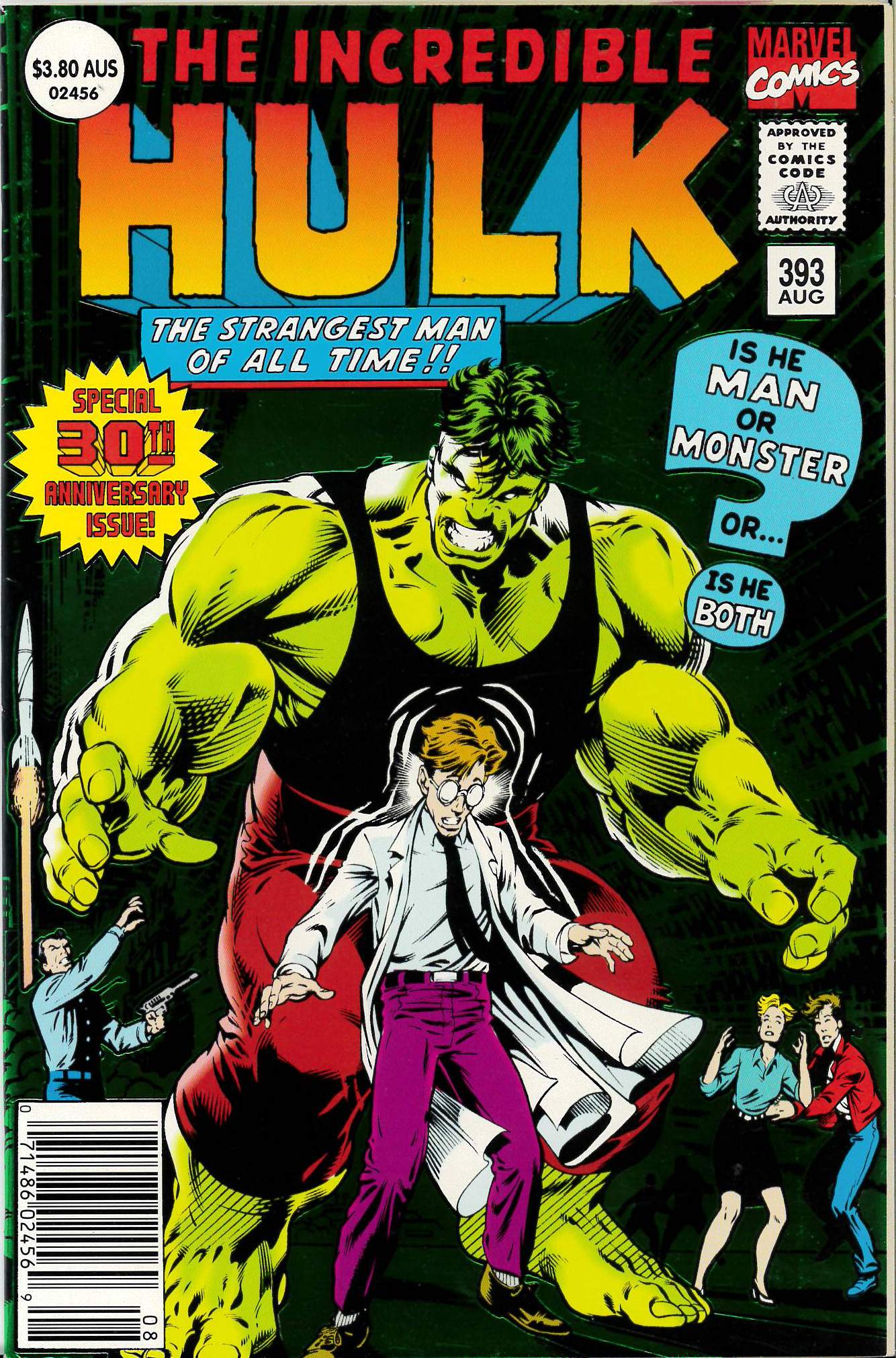INCREDIBLE HULK (1968: AUSTRALIAN PRICE VARIANT) #393: Foil 30th aniversary – 9.2 (NM) INCREDIBLE HULK (1968: AUSTRALIAN PRICE VARIANT) #393: Foil 30th aniversary – 9.2 (NM)
