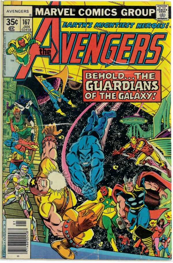 AVENGERS (1963-2018 SERIES) #167: Korvac saga – Guardians Galaxy – George Perez – 4.5 (VG)