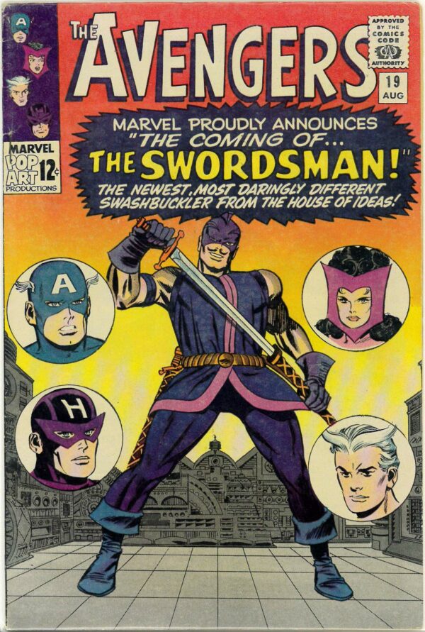AVENGERS (1963-2018 SERIES) #19: 1st appearance Swordsman – Origin of Hawkeye – 7.0 (FN/VF)