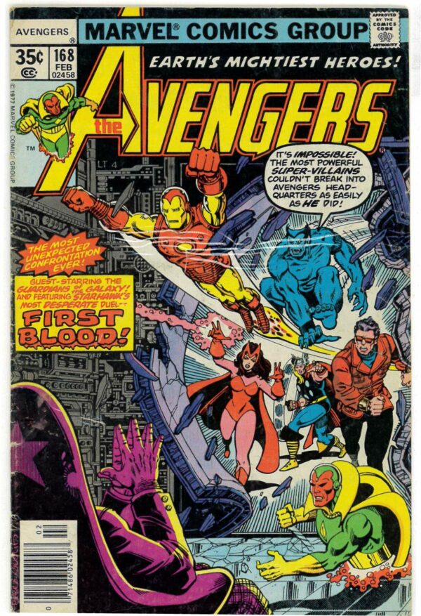 AVENGERS (1963-2018 SERIES) #168: Korvac saga – Guardians Galaxy – Geogre Perez – 6.0 (FN)