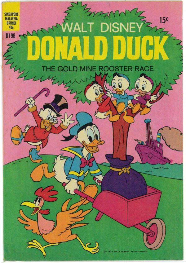 WALT DISNEY’S DONALD DUCK (D SERIES) (1956-1978) #196: Gold Mine Rooster Race, Medicine Man, Flying Egg, No-Snap Tr