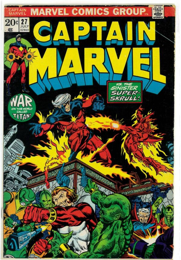 CAPTAIN MARVEL (1968-2018 SERIES) #27: 1st Eros Starfox, 2nd Drax, Thanos appearance – VG/FN