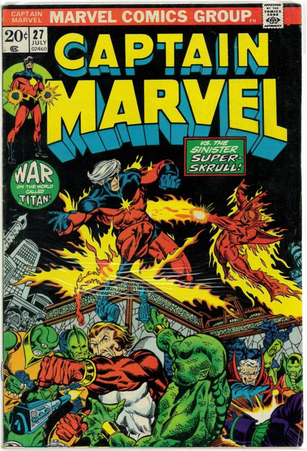 CAPTAIN MARVEL (1968-2018 SERIES) #27: 1st Eros Starfox, 2nd Drax, Thanos appearance – VF