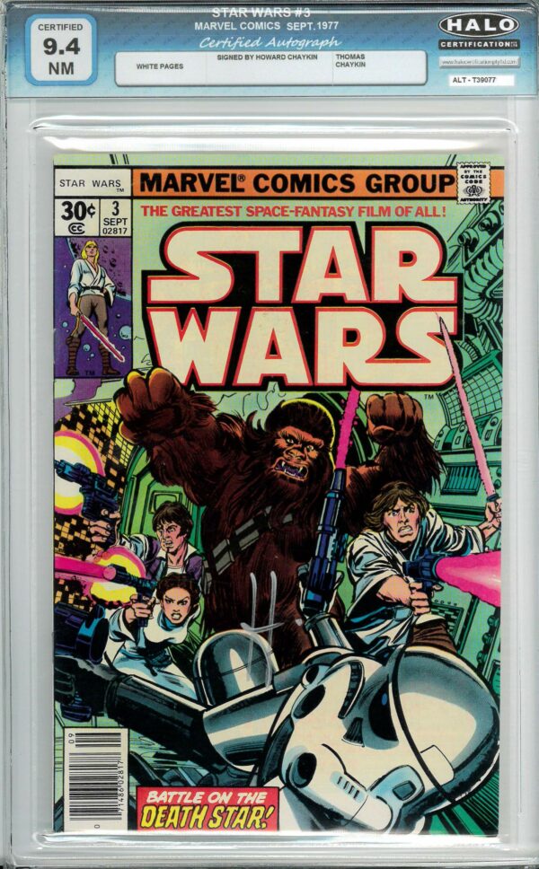 STAR WARS (1977-2019 SERIES) #3: Signed by Howard Chaykin (COA) Halo Graded 9.4 (NM)