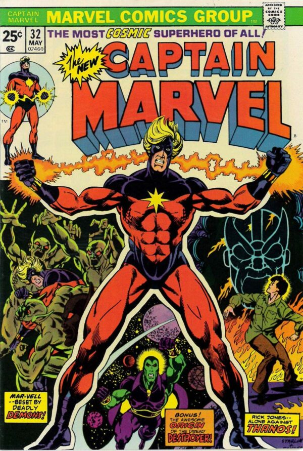 CAPTAIN MARVEL (1968-2018 SERIES) #32: Thanos, Drax – Jim Starlin – 9.6 (M)