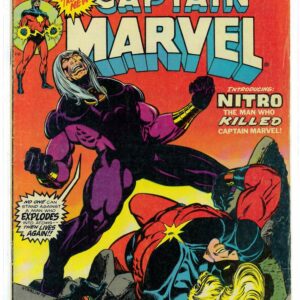 CAPTAIN MARVEL (1968-2018 SERIES) #34: 1st app Nitro & Mentor Cap gets cancer – Starlin 5.0 (VG/FN)