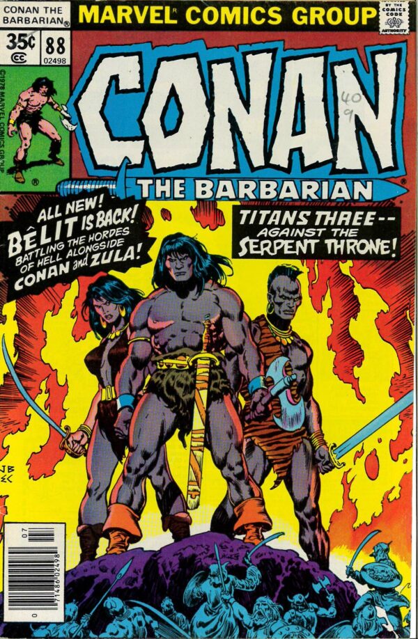 CONAN THE BARBARIAN (1970-1993 SERIES) #88: 9.2 NM: Belit: Zula