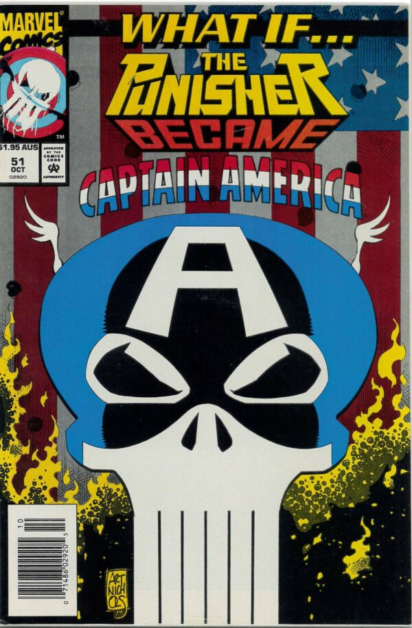 WHAT IF (1989: AUSTRALIAN PRICE VARIANT – APV) #51: Punisher became Captain America – NM