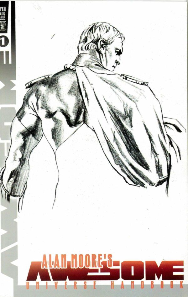 ALAN MOORE’S AWESOME UNIVERSE HANDBOOK #0: Alex Ross B&W Cover