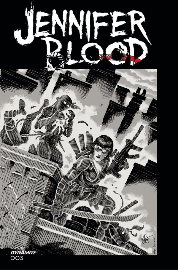 JENNIFER BLOOD (2021 SERIES) #3: Ken Haeser Greyscale TMNT Homage cover O