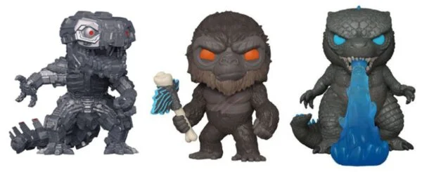 POP MOVIES VINYL FIGURES #0: Kong, Godzilla & Mechagodzilla 3 pack: Godzilla vs Kong