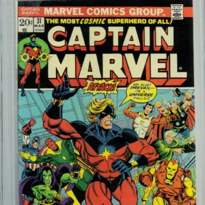 CAPTAIN MARVEL (1968-2018 SERIES) #31: Thanos, cosmic cube, Avengers – Jim Starlin 9.2 Halo Graded