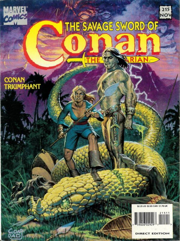 SAVAGE SWORD OF CONAN (1973-1995 SERIES) #215: Newsstand Edition – VF/NM