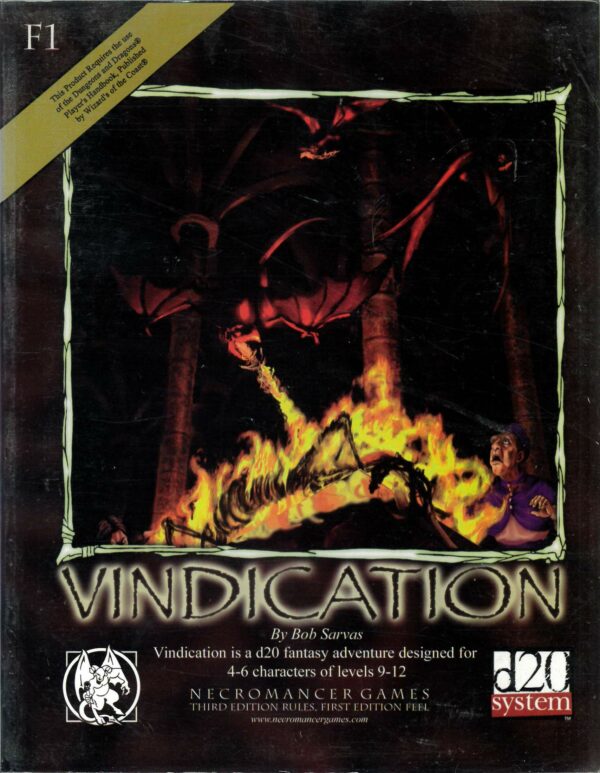 DUNGEONS AND DRAGONS 3RD EDITION #9999: Vindication F1 (Necromancer Games) NM (lvls 9-12)