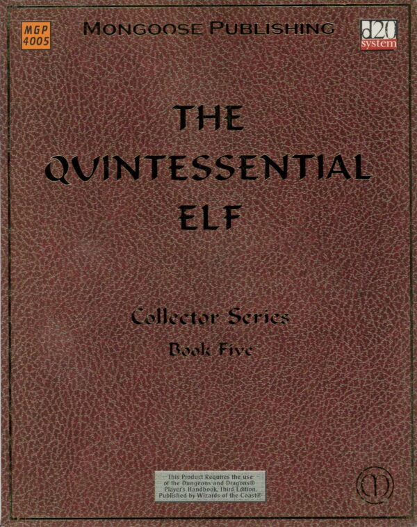 DUNGEONS AND DRAGONS 3RD EDITION MONGOOSE #4005: Quintessential Elf – NM – 4005
