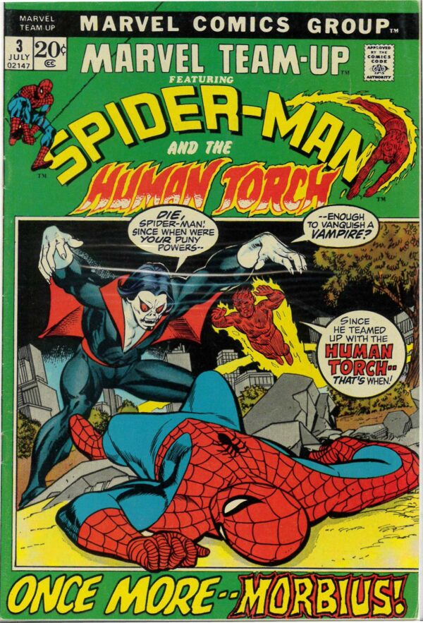 MARVEL TEAM-UP (1972-1985 SERIES) #3: Spider-Man: Human Torch: Morbius: Fantastic Four: VF/NM