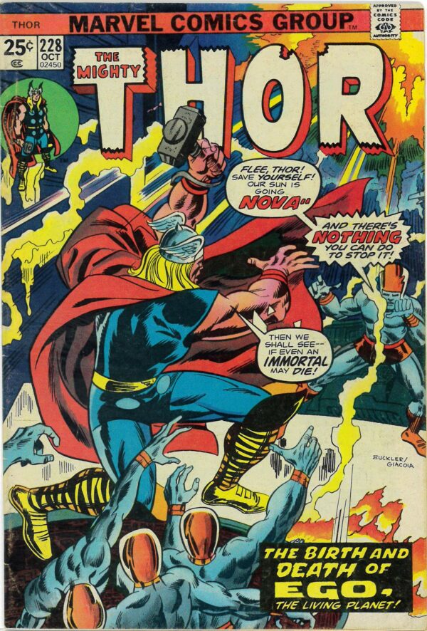 MIGHTY THOR (1966-2018 SERIES) #228: Origin of Ego the Living Planet: Hercules: Firelord: FN