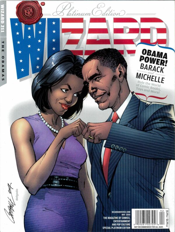 WIZARD: GUIDE TO COMICS #211: Scott Campbell Obama’s cover (Platinum Edition) – NM
