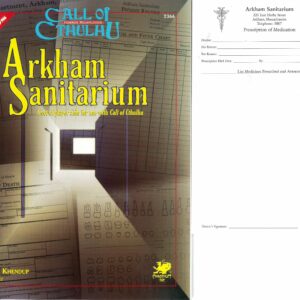 CALL OF CTHULHU RPG 5TH EDITION #2366: Arkham Sanitarium (with notepad) – Brand New (NM) – 2366
