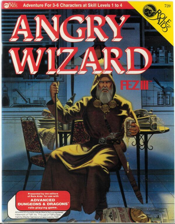 DUNGEONS AND DRAGONS AD&D 1ST ED ROLE AIDS MAYFAIR #720: Fez III: Angry Wizard (lvl 1-4) – NM – 720