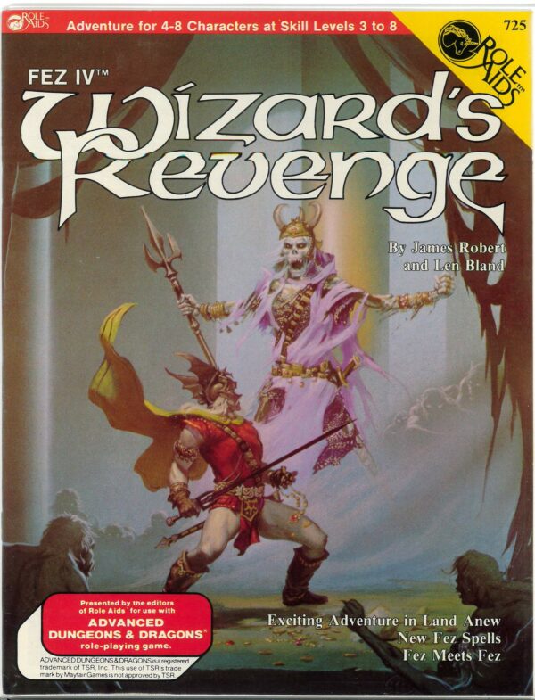 DUNGEONS AND DRAGONS AD&D 1ST ED ROLE AIDS MAYFAIR #725: Fex IV: Wizard’s Revenge (lvl 3-8) – NM – 725