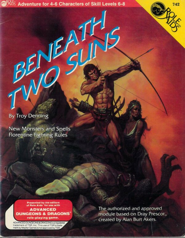 DUNGEONS AND DRAGONS AD&D 1ST ED ROLE AIDS MAYFAIR #742: Beneath Two Suns (lvl 6-8) – NM – 742