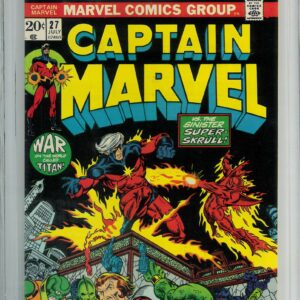 CAPTAIN MARVEL (1968-2018 SERIES) #27: 1st Eros Starfox, 2nd Drax, Thanos app: Halo Graded 9.2