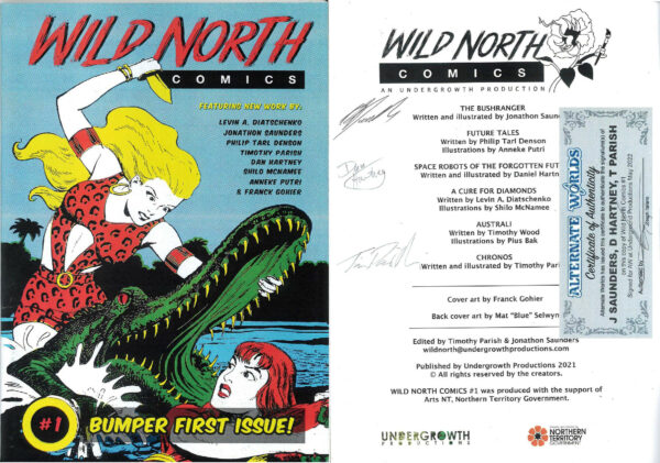 WILD NORTH COMICS #1: Signed Jonathan Saunders, Daniel Hartney, Timothy Parish COA