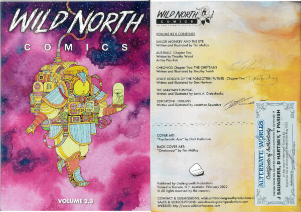 WILD NORTH COMICS #2: Oneironaut cv 2.3 Signed by Saunders, Hartney & Parish (COA)