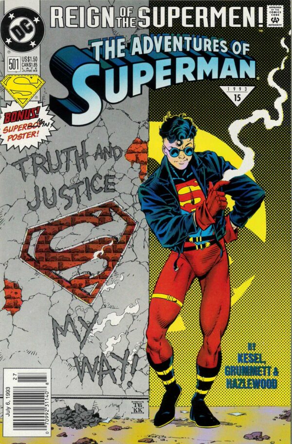 ADVENTURES OF SUPERMAN (1993-2006: VARIANT) #501: Newsstand: 1st Superboy (Conner Kent)