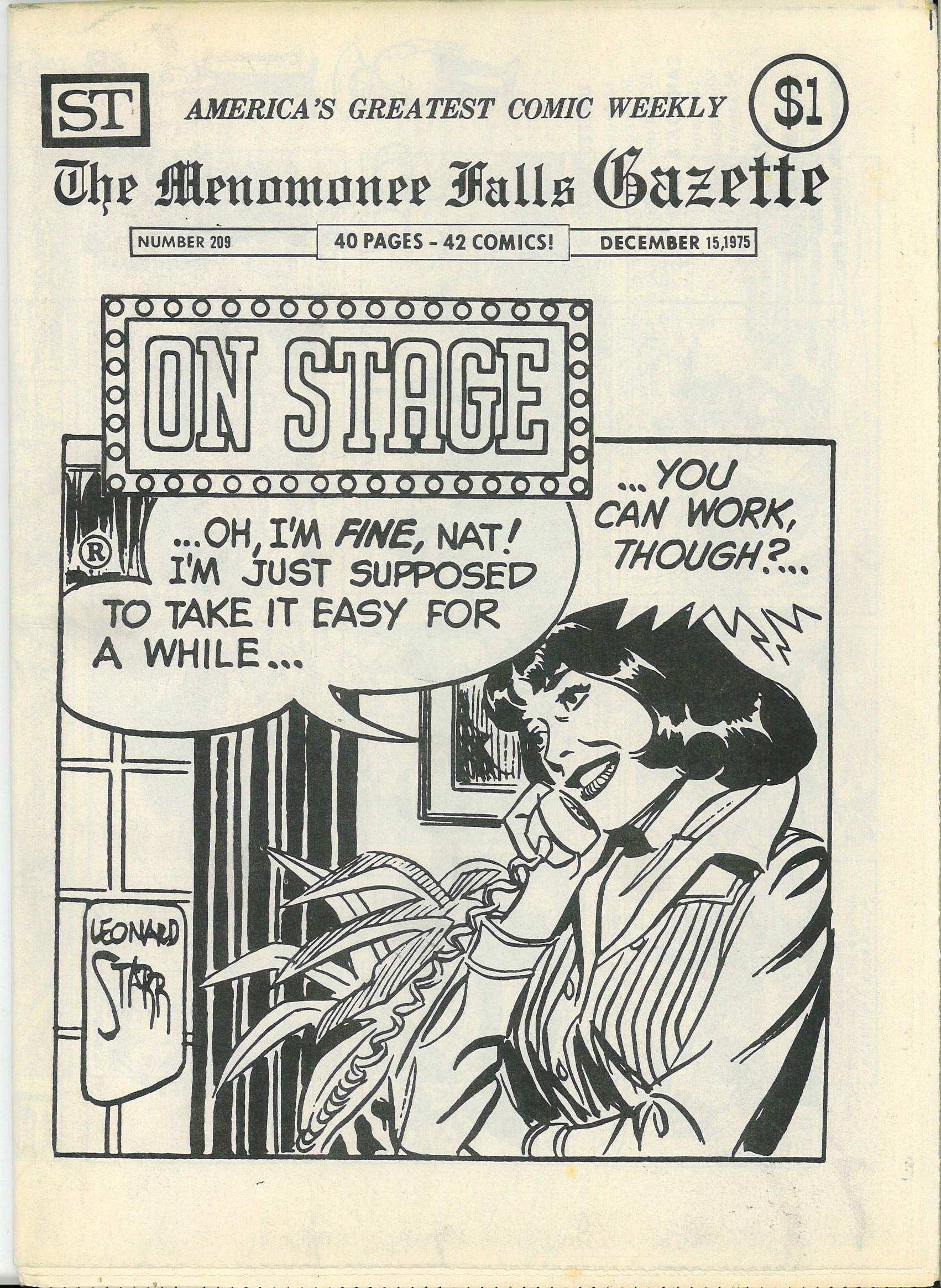 MENOMONEE FALLS GAZETTE #209: NM MENOMONEE FALLS GAZETTE #209: NM