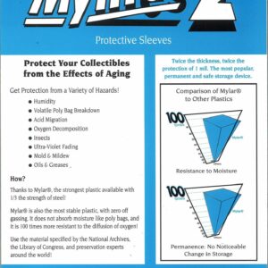 MYLITES 2 PROTECTOR COMIC SLEEVE (50 PACK) #5: Standard Comic (7.25×10.5 inch / 1.5 flap)