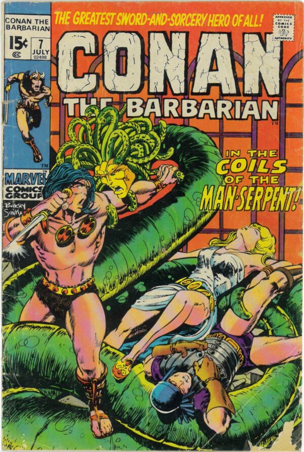 CONAN THE BARBARIAN (1970-1993 SERIES) #7: Barry Windsor-Smith: 1st Thoth-Amon: GD/VG