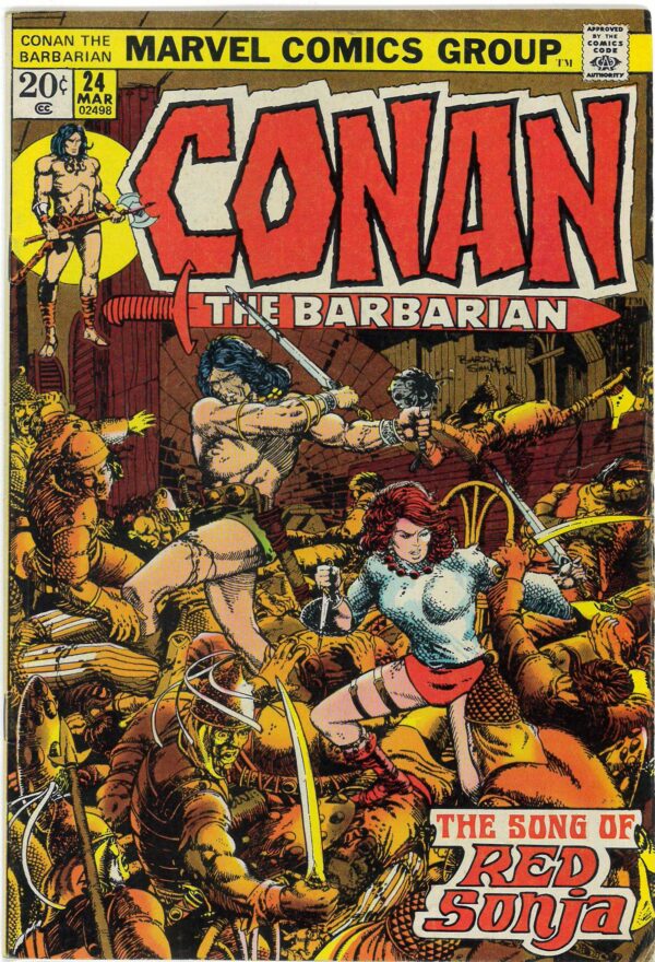 CONAN THE BARBARIAN (1970-1993 SERIES) #24: 1st Red Sonya cover: Barry Smith: FN