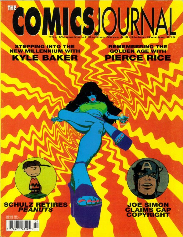COMICS JOURNAL #219: Kyle Baker, Pierce Rice, Joe Simon claims Cap copyright