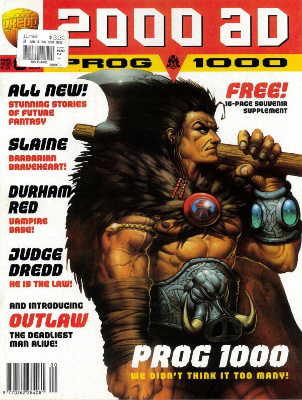 2000 AD #1000: Sticker on cover, No free supplement