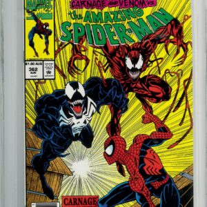 AMAZING SPIDER-MAN (1962: AUSTRALIAN PRICE VARIANT #362: 2nd full app Carnage – Halo Graded – 9.6 NM+