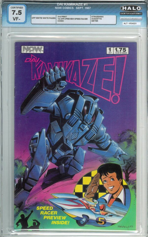 DAI KAMIKAZE #9001: 1st US Speed Racer (2nd Print) – Halo Graded 7.5