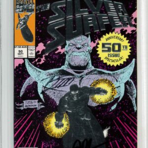 SILVER SURFER (1987: AUSTRALIAN PRICE VARIANT) #50: Halo Graded 9.6 NM: signed by Starlin & Lim: COA